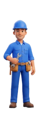 Technicien BTP avec casque et ceinture à outils gérant son matériel avec Utiliz