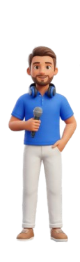 Animateur événementiel avec micro et casque gérant son matériel avec Utiliz